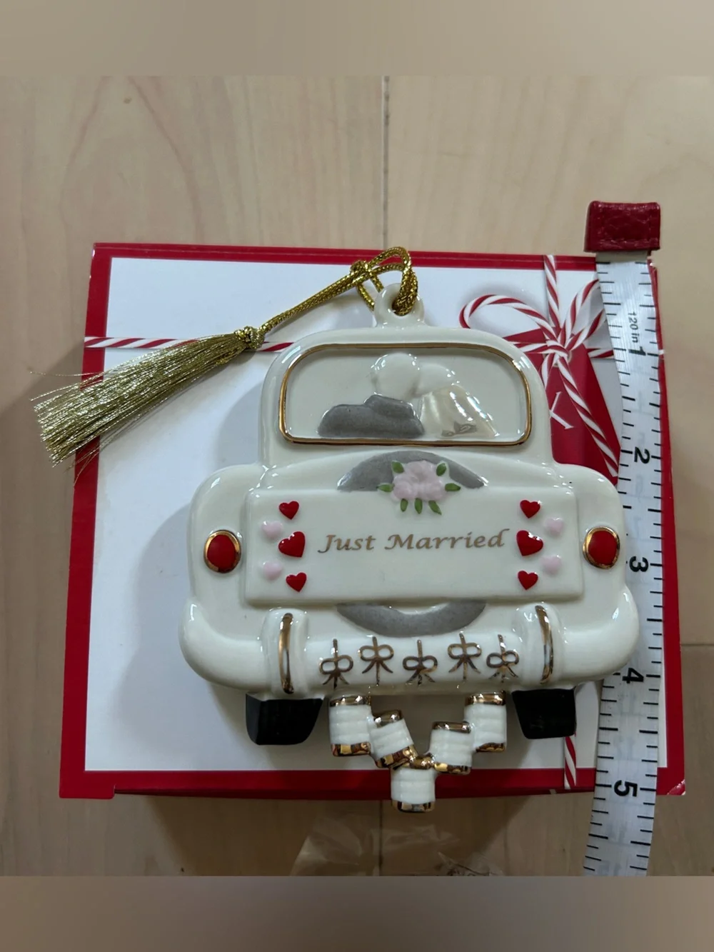 Lenox Personalized Just Married Car Keepsake Ornament Jennifer & Matt 2019